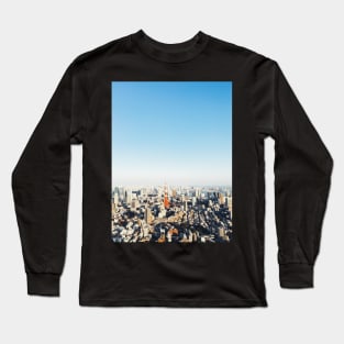 Panoramic Tokyo Cityscape With Tokyo Tower Long Sleeve T-Shirt